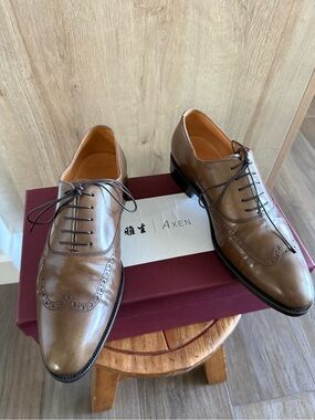 Axen Shoemaker Good Year Welt Wingtip Oxford Desert Museum Leather UK6 US7